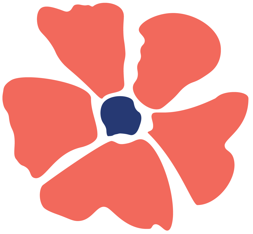 Pictogramme fleur en mosaique orange